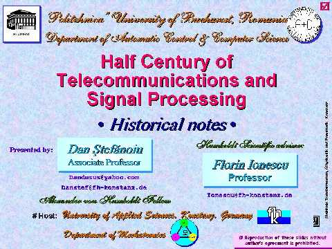 Telecommunications and Signal Processing - Academic course.