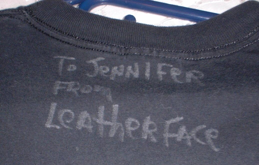"To Jennifer From LEATHERFACE"&nbsp; Isn't that sweet!?