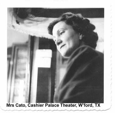 Mrs. Arthur Cato, cashier Palace theater in 1940's