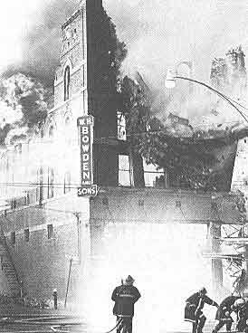 W. H. Bowden and Sons burning