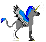 Azure Lightning --- Alicorn Stallion --- Guessed 3 years --- This young fellow certainly was unexpected, LeAnne thought Precious Gold looked a bit lonely... so sent in this alicorn stallion to keep her company!