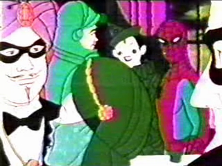 Spidey's just as inconspicuous as the next person at a costume ball