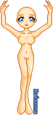 Normal standing pose with both arms up all the way.