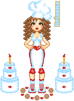 A Curly Cook is what I like to call her. I love her curls and the cakes and cookies I made!