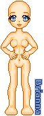This is a normal standing pose with both of her hands on her waist.