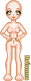 This is a normal standing pose with both of her hands on her waist.