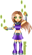 This is me as Starfire from Teen Titans! She is for my sister banner with Kasen! She came out adorable! ^_^