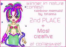 i won 2nd Place + Most Creative at my sister site's contest!!