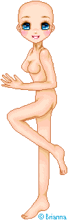 Standing pose with one leg up. Arm up.