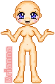 A normal standing pose with both arms bent up.