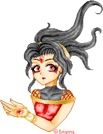 Pyro Flame Goddess with Black Hair.