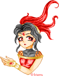 Pyro Flame Goddess with Red Flame Hair.
