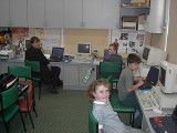 Coral, Andrew, Jesse & Jenna, all working on their websites.