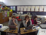 A hardworking trio of Web Design Students