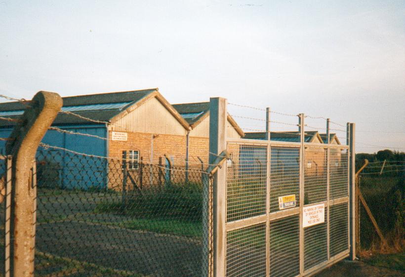 (c.1996) The sheds as seen from the public road entrance to this part of the site, which was not often used due to security