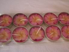 Hibiscus tea light candles