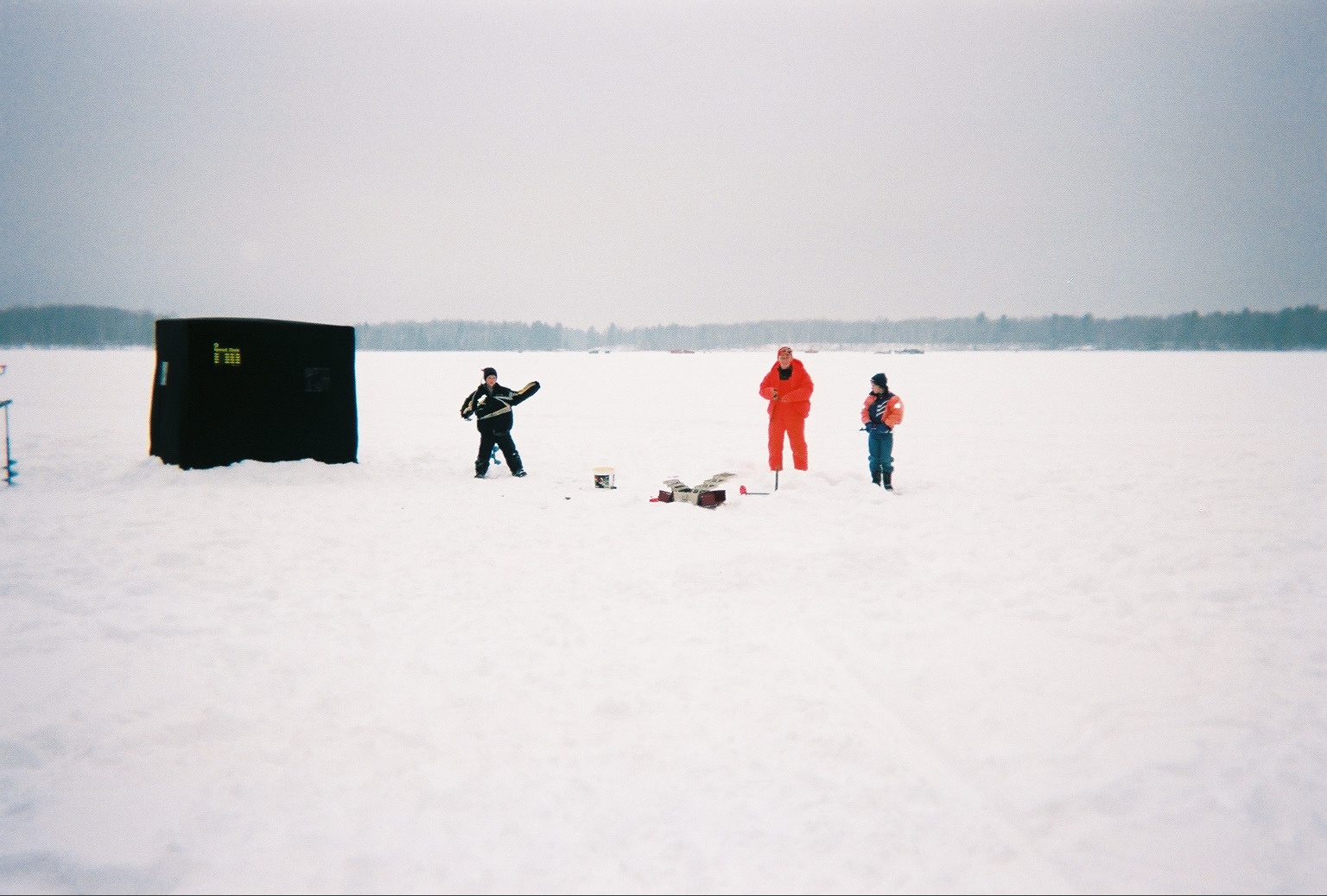 Ice fishing at Mike's Lake House