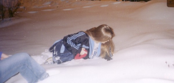 Me stuck in the snow in Michigan