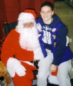 Me on Santa's lap at work.