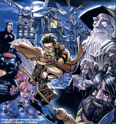 DUUUUUUDE. Its Harry Potter fan art by my favorite comic book artist Humberto Ramos. I think I about shit a brick when I first saw it too. Snape looks absolutely wicked.