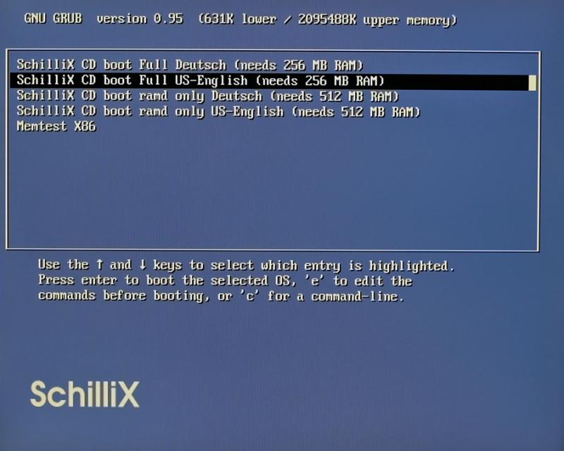 SchiliX Boot Screen