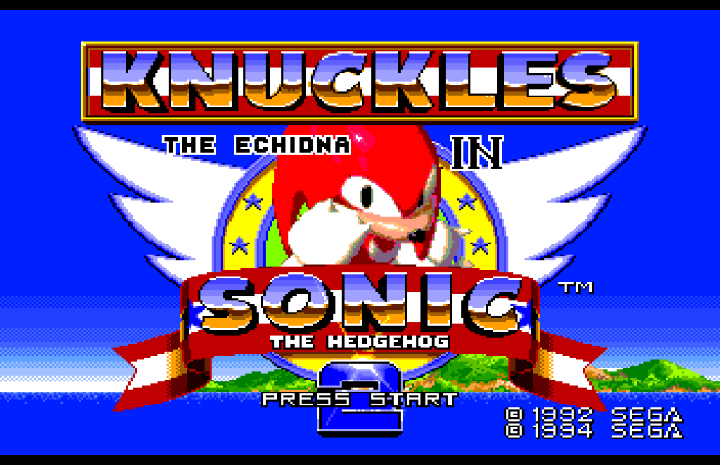 Sonic 2 and Knuckles title screen
