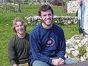 Mark and me on a cannon at a medieval castle