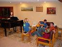 Cindy, Jamey, Jeremy and Kendal chillin' in the music area