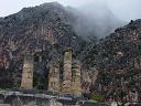 the remaining pillars from the main temple on the mountainside