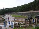 the 200 meter long stadium above the temple to Apollo
