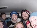the backseat of the 8 passenger van that took us to the airport...we fit 19 inside!