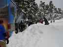 the first snowbank we were stuck in