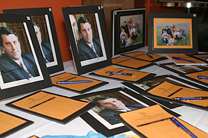 Many items autographed by Victor Yuschenko were available at the silent auction.