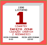kartka z kalendarza