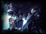 Shinra HQ in the background.