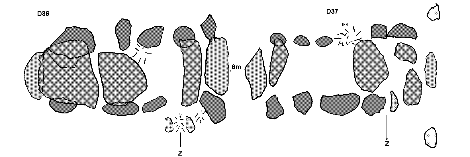 Hunebedden D36+D37 bij Valthe (Kamper Venen), gemeente Odoorn / Gro�steingr�ber D36+D37 bei Valthe, Gemeinde Odoorn / All�es couvertes D36+D37 chez Valthe, commune d'Odoorn / Tumbas megal�ticas D36 y D37 cerca de Valthe, municipio de Odoorn