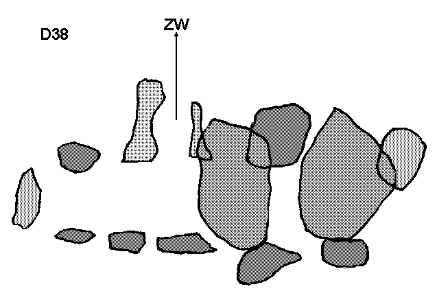 Hunebed D38 bij Emmen (Boswachterij Emmen vak 111), gemeente Emmen / Gro�steingrab D38 bei Emmen, Gemeinde Emmen / All�e couverte D38 chez Emmen, commune d'Emmen / Tumba megal�tica D38 cerca de Emmen, municipio de Emmen