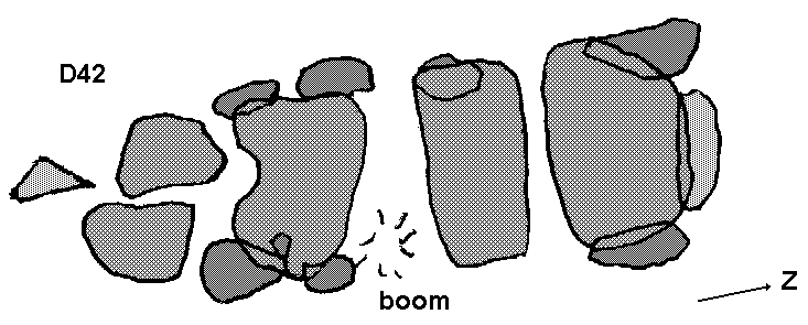 Hunebed D42 bij Westenesch (Schietbaanbosje). gemeente Emmen / Gro�steingrab D42 bei Westenesch, Gemeinde Emmen / All�e couverte D42 chez Westenesch, commune d'Emmen / Tumba megal�tica D42 cerca de Westenesch, municipio de Emmen