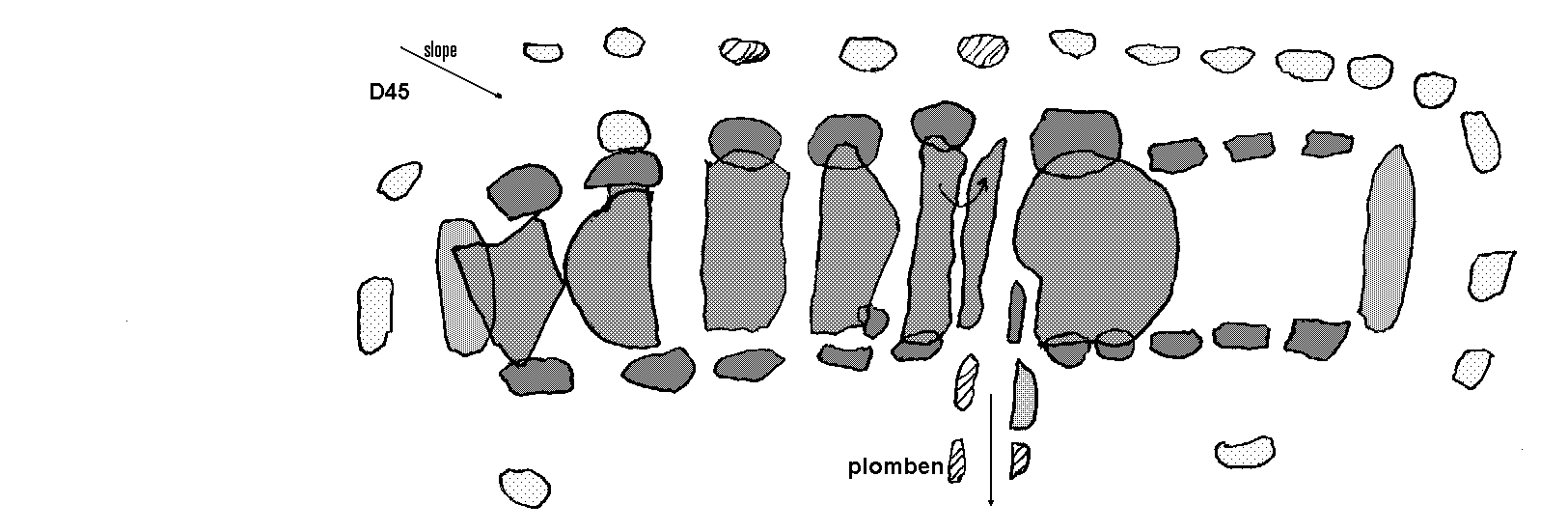 Hunebed D45 bij Emmen (Emmerdennen vak 1), gemeente Emmen / Gro�steingrab D45 bei Emmen, Gemeinde Emmen / All�e couverte D45 chez Emmen, commune d'Emmen / Tumba megal�tica D45 cerca de Emmen, municipio de Emmen