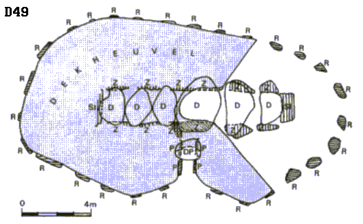 Hunebed D49 bij Schoonoord (Boswachterij Sleen), gemeente Sleen) / Gro�steingrab D49 bei Schoonoord, Gemeinde Sleen / All�e couverte D49 chez Schoonoord, commune de Sleen / Tumba megal�tica D49 cerca de Schoonoord, municipio de Sleen