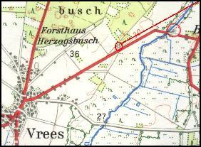 Location of a tomb near Vrees (Bischofsbrcke) / Lage eines Grabes bei Vrees / Ligging van een graf bij Vrees / Position d'une tombe chez Vrees / Posicin de una tumba cerca de Vrees