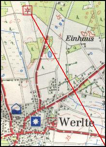 Location of a tomb near Werlte (Rastdorfer Stra�e) / Lage eines Gro�steingrabes bei Werlte (Rastdorfer Stra�e) / Ligging van een hunebed bij Werlte / Position d'une all�e couverte chez Werlte / Posici�n de una tumba megal�tica cerca de Werlte