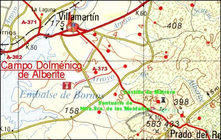 Mapa de Campo Dolmnico de Alberite / Plan du Campo Dolmnico de Alberite / Kaart van de Campo Dolmnico de Alberite / Karte der Campo Dolmnico de Alberite
