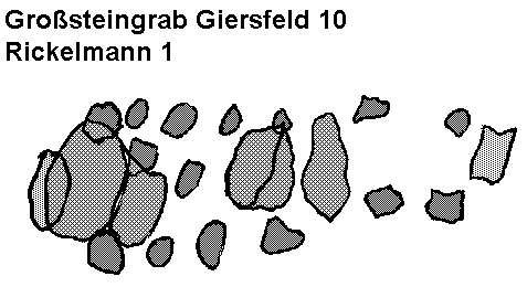 Gro�steingrab Rickelmann 1 im Giersfeld bei Westerholte / Hunebed Rickelmann 1 in het Giersfeld bij Westerholte / All�e couverte Rickelmann 1 au Giersfeld chez Westerholte / Tumba megal�tica Rickelmann 1 en Giersfeld cerca de Westerholte