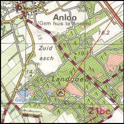 Location of tomb D11 near Anloo / Lage des Grabes D11 bei Anloo / Ligging van het graf D11 bij Anloo / Position de la tombe D11 chez Anloo / Posici�n de la tumba D11 cerca de Anloo