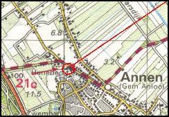 Location of tomb D9 at Annen (Zuidlaarderweg) / Lage des Grabes D9 in Annen / Ligging van het graf D9 in Annen / Position de la tombe D9  Annen / Posicin de la tumba D9 a Annen