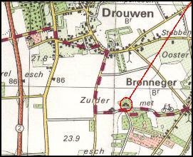 Location of the tombs D23, D24, and D25 near Bronneger / Lage der Grber D23, D24 und D25 bei Bronneger / Ligging van de graven D23, D24 en D25 bij Bronneger / Position des tombes D23, D24 et D25 chez Bronneger / Posicin de las tumbas D23, D24 y D25 cerca de Bronneger