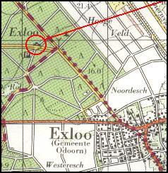 Location of tomb D30 near Exloo (Forestry of Exloo) / Lage des Grabes D30 bei Exloo / Ligging van het graf D30 bij Exloo / Position de la tombe D30 chez Exloo / Posicin de la tumba D30 cerca de Exloo