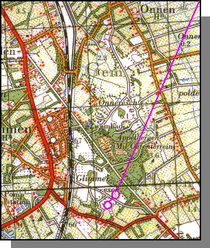 Location of the disappeared tombs G2 and G3 near Glimmen (Glimmeres) / Ligging van de verdwenen hunebedden G2 en G3 bij Glimmen / Lage der verschwundenen Gr�ber G2 und G3 bei Glimmen / Position des tombes disparues G2 et G3 chez Glimmen / Posici�n de las tumbas desaparecidas G2 y G3 cerca de Glimmen