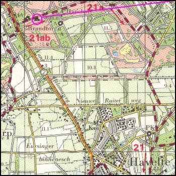 Location of tomb D54 near Havelterberg / Lage des Grabes D54 bei Havelterberg / Ligging van het graf D54 bij Havelterberg / Position de la tombe D54 chez Havelterberg / Posici�n de la tumba D54 cerca de Havelterberg